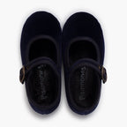 Pisamonas navy-blue velvet Mary Jane - Mi Nina Kids