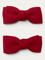 Red grosgrain bow hair clip for girls