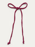 Long braided cotton hair cord for girls in Fuchsia; vibrant color, elegant braided design, made in Spain and shipped from Switzerland.