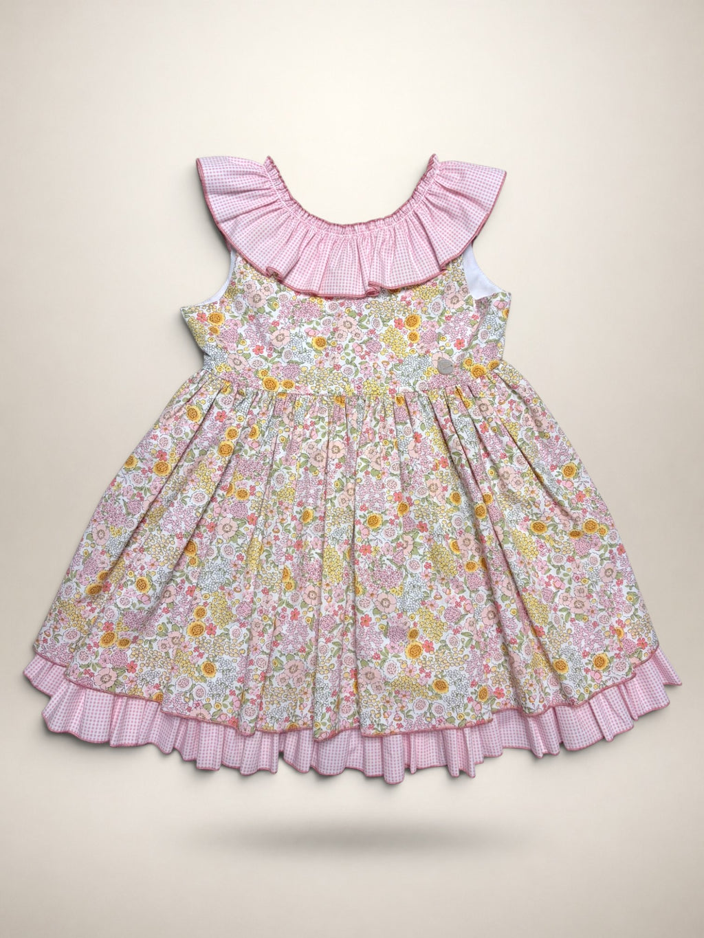 Lucia Pink Dress With Pink Gingham Petticoat