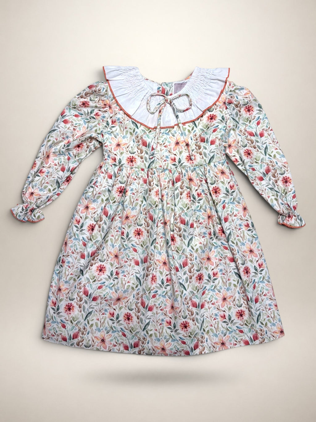 Clara Orange Dress With Floral Print