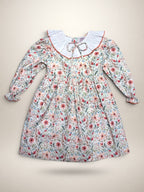 Clara Orange Dress With Floral Print - Mi Nina Kids