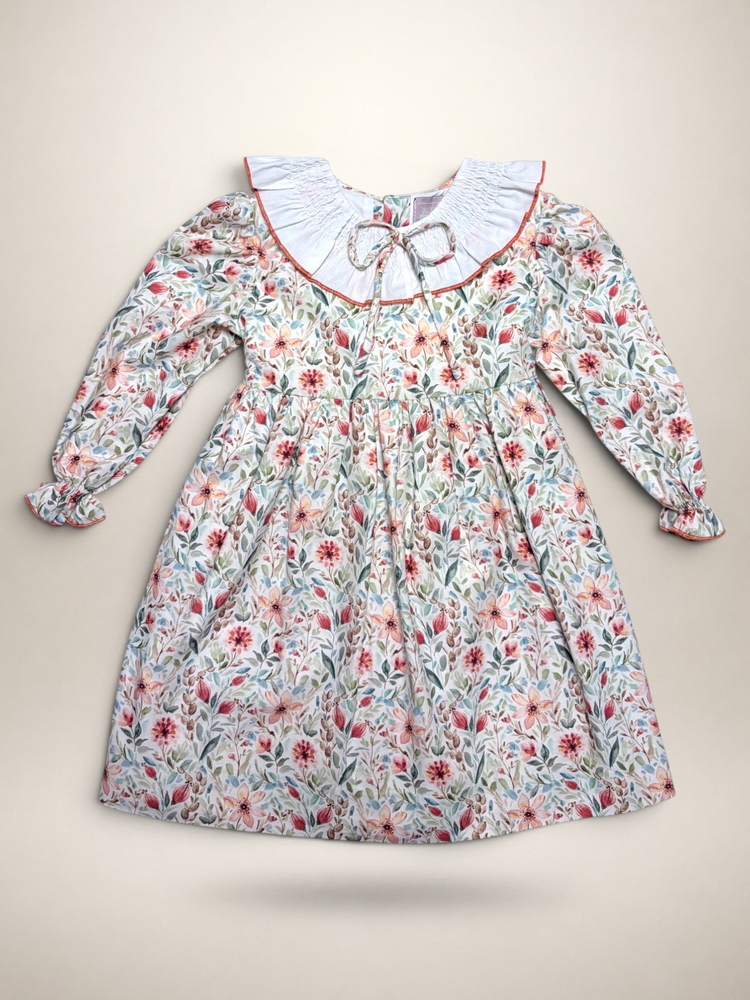 Clara Orange Dress With Floral Print