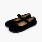 Pisamonas black velvet barefoot Mary Janes - Mi Nina Kids