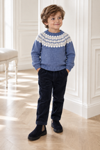 Prince George Blue Merino Wool Knit Jumper