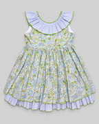 Vestido Verde Lucia con Enagua de Cuadros Verdes