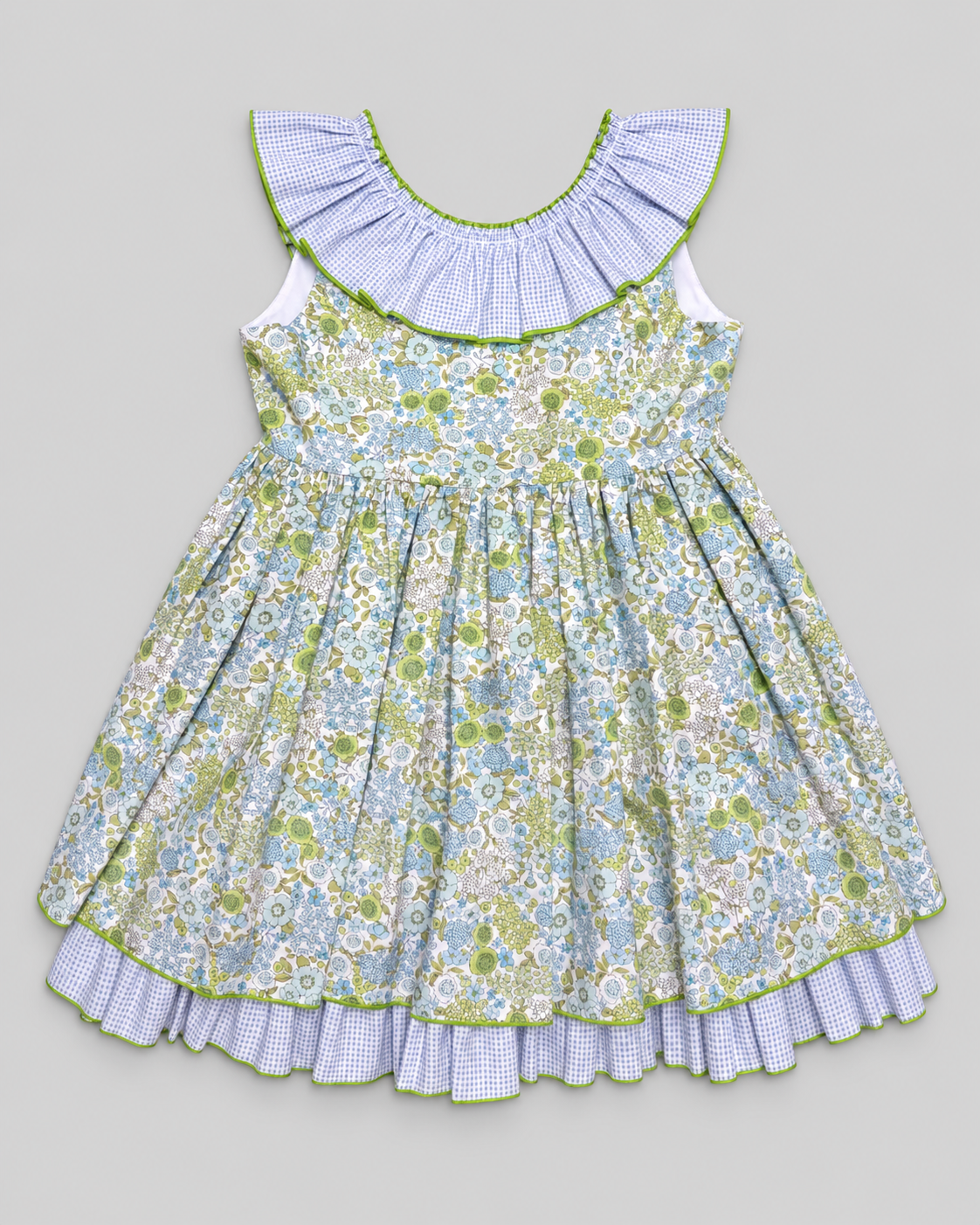 Lucia Green Dress With Green Gingham Petticoat