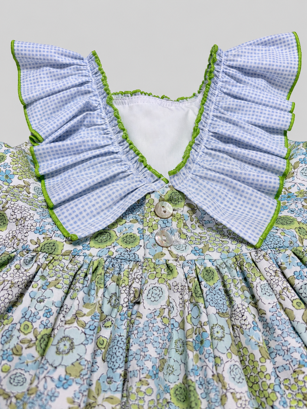 Vestido Verde Lucia con Enagua de Cuadros Verdes