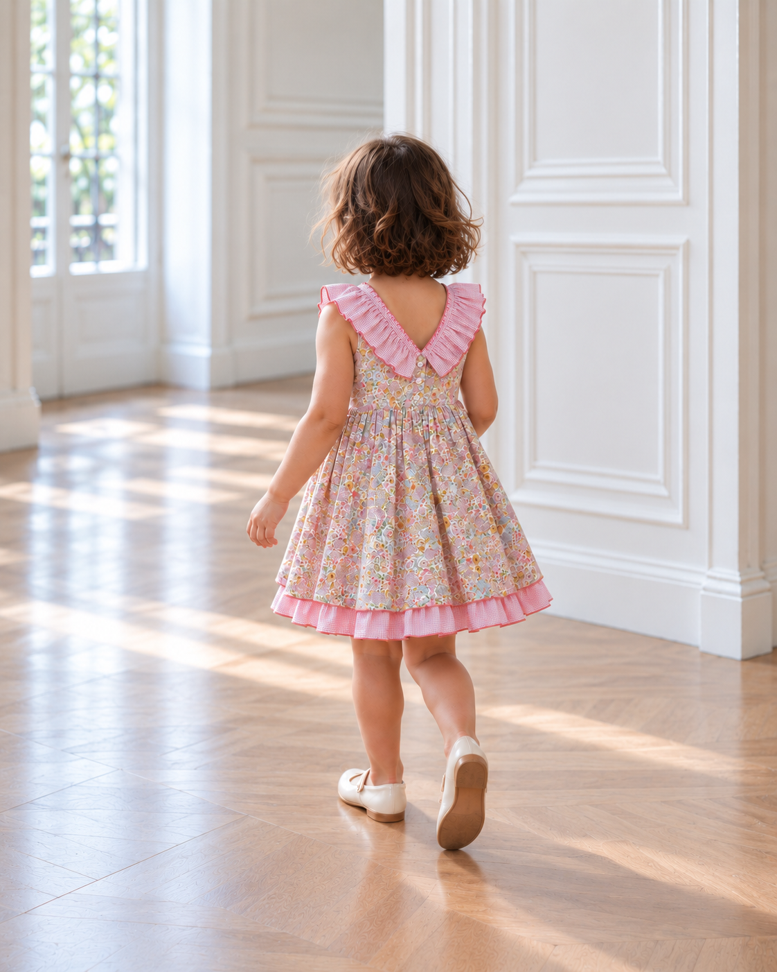 Lucia Pink Dress With Pink Gingham Petticoat