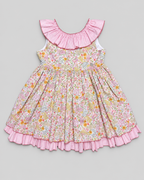 Vestido Rosa Lucia con Enagua de Cuadros Rosas