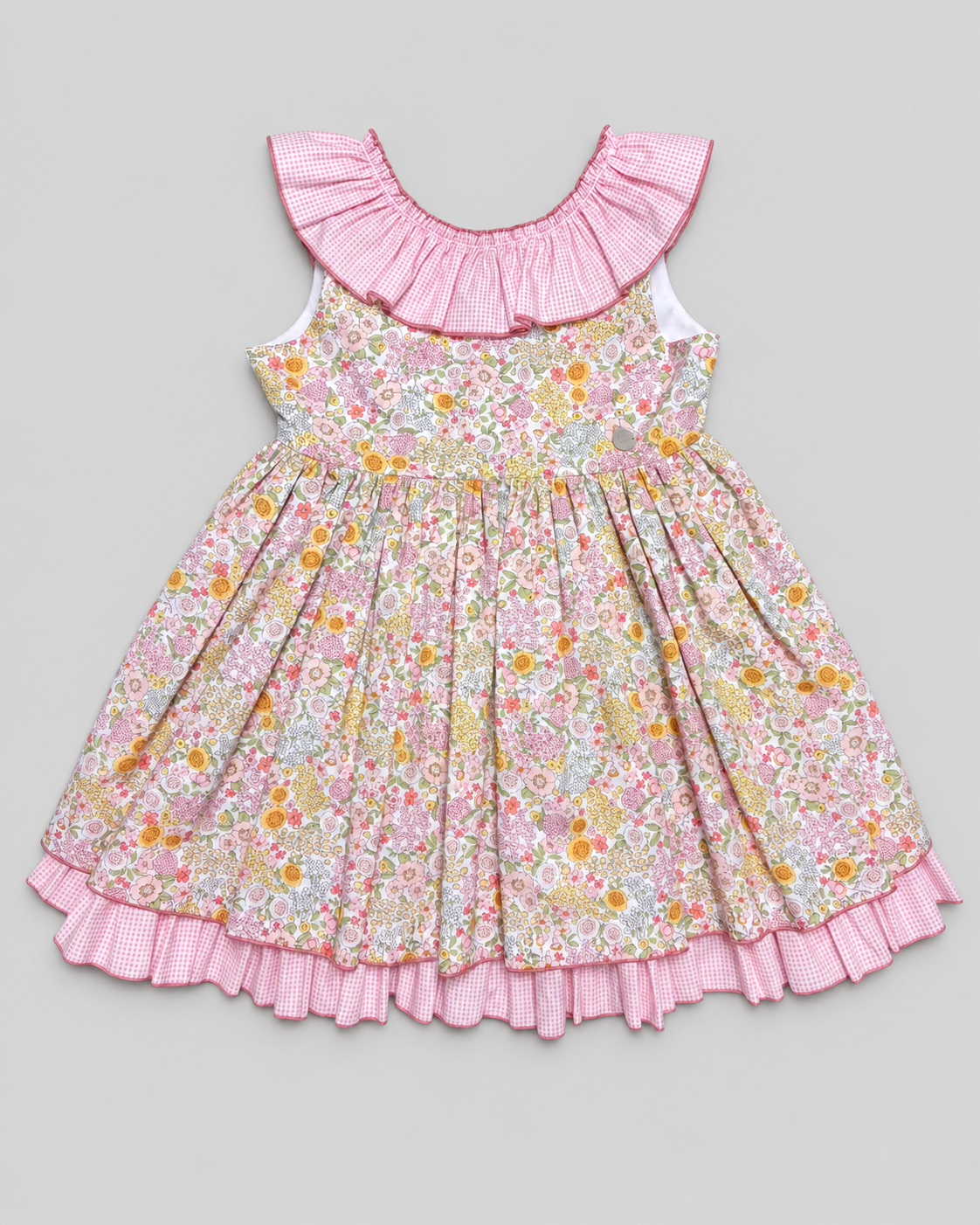 Lucia Pink Dress With Pink Gingham Petticoat