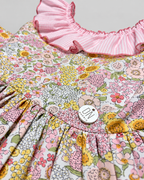 Vestido Rosa Lucia con Enagua de Cuadros Rosas