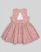 Alessandra Peach Floral Dress With Bow