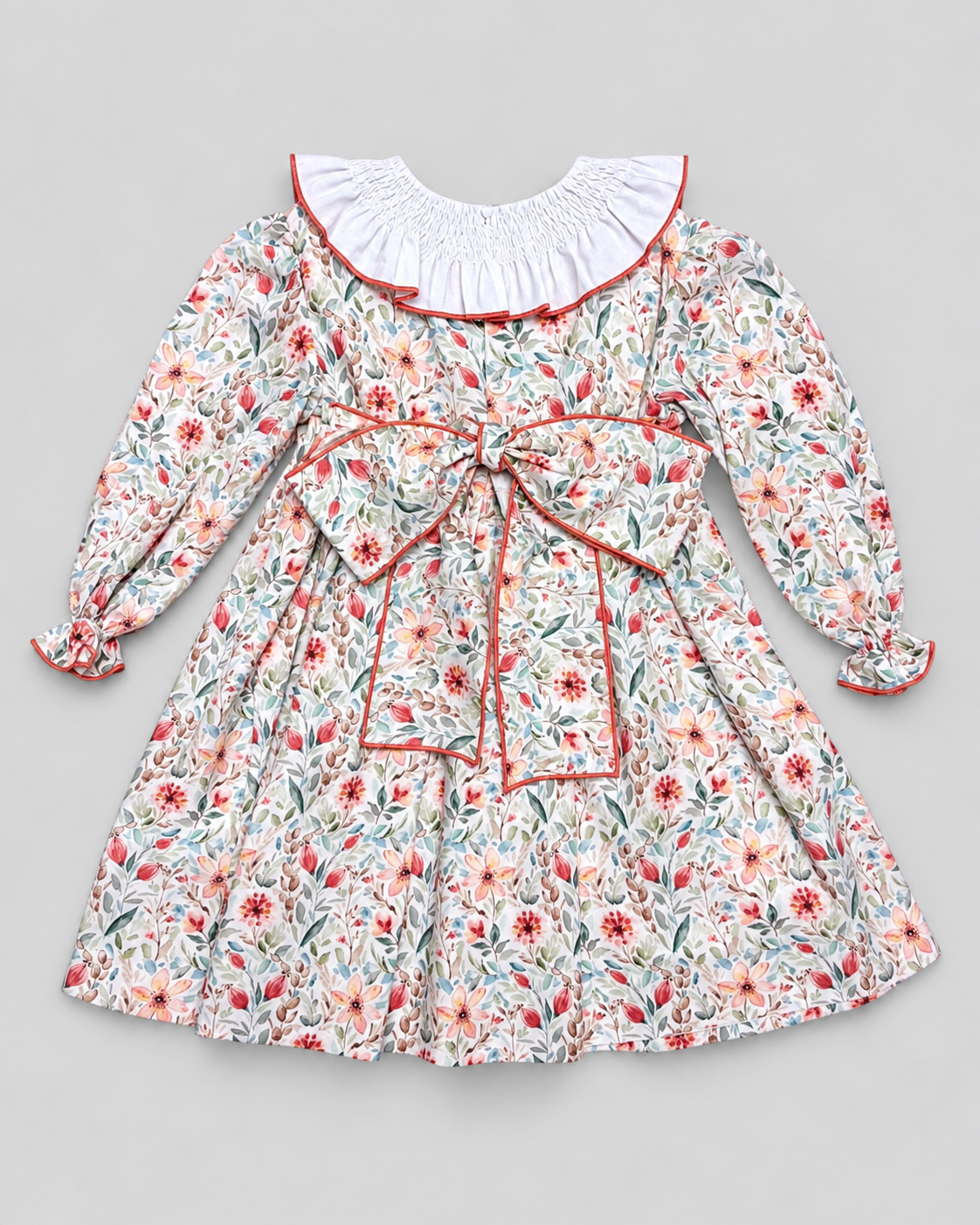 Clara Orange Dress With Floral Print