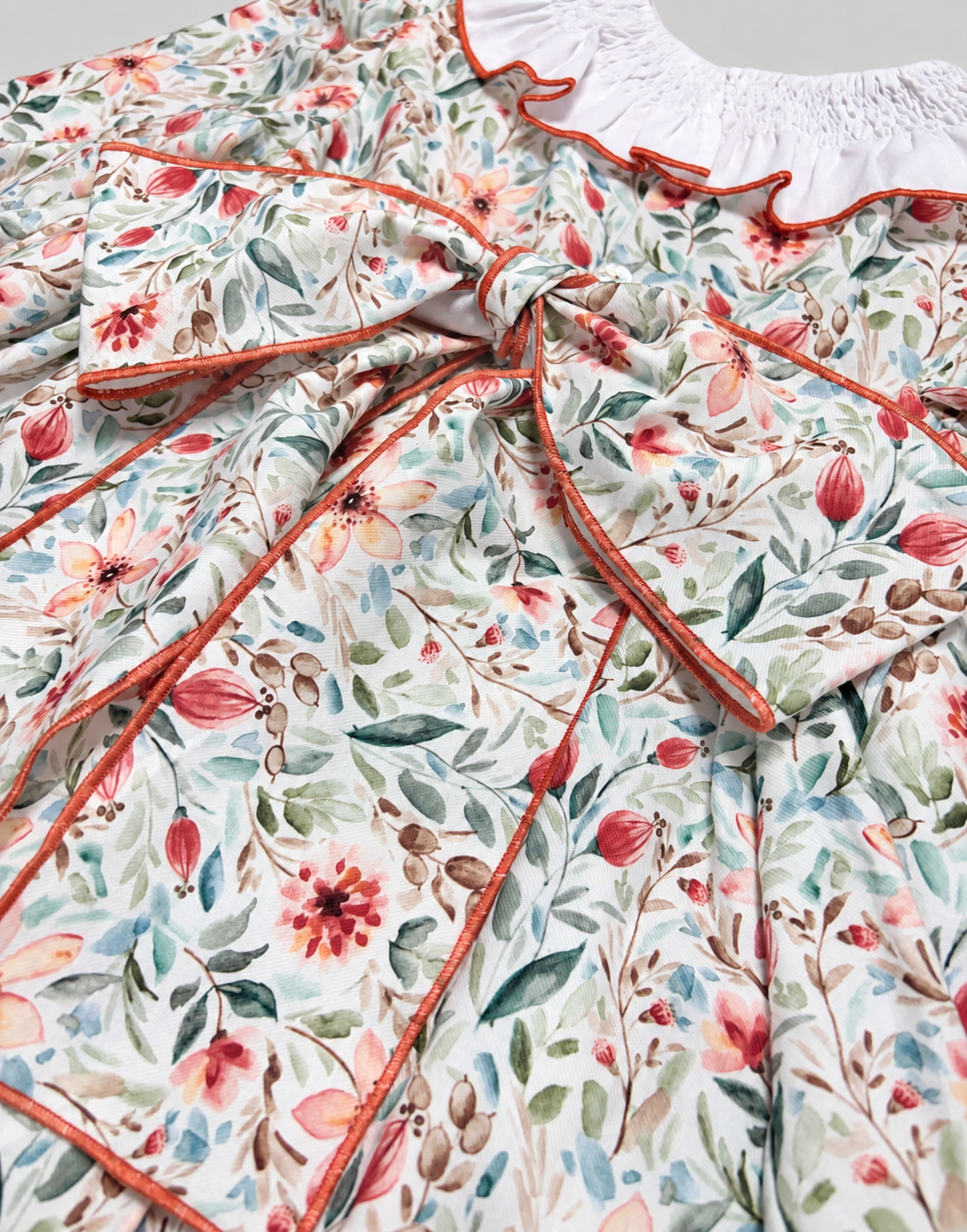 Clara Orange Dress With Floral Print
