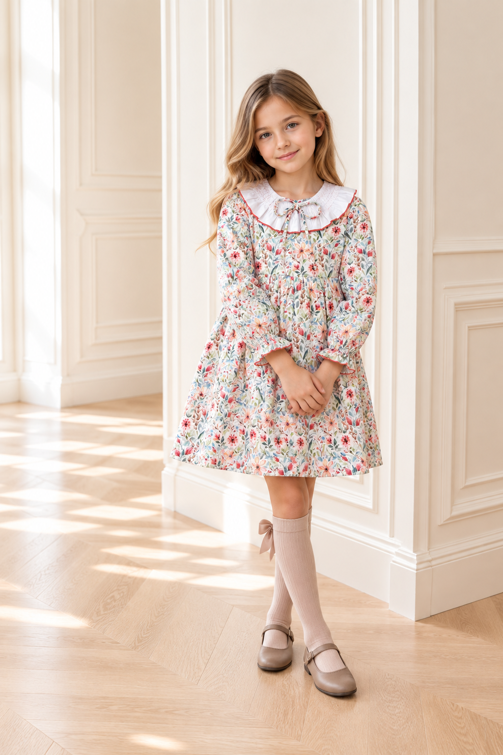 Clara Orange Dress With Floral Print