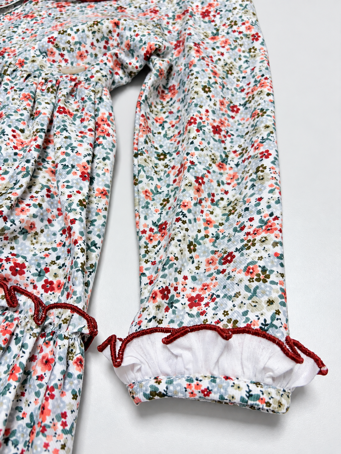 Sofia Terracotta Smocked Dress With Floral Print