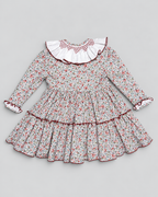 Robe smockée Sofia en terracotta à imprimé floral