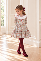 Robe smockée Sofia en terracotta à imprimé floral