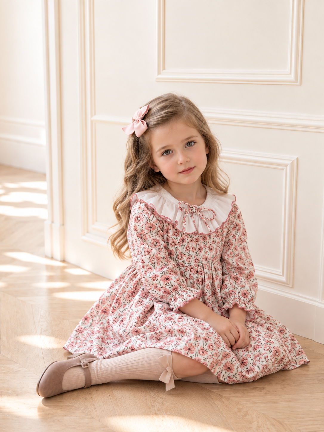 Clara Terracotta Dress With Floral Print